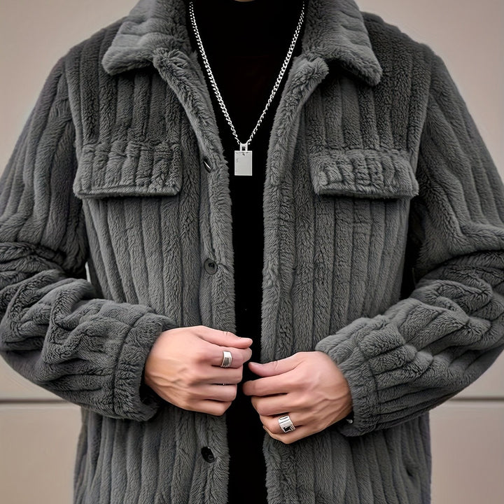 BRYNOUVELLE | VESTE EN MAILLE À RAYURES POUR HOMMES