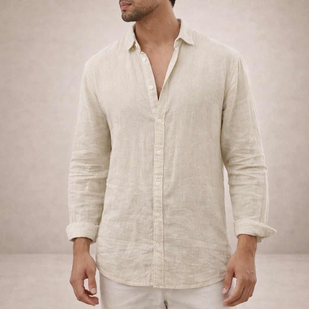 BRYNOUVELLE | Chemise en Lin à Col Ouvert pour Homme
