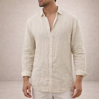 BRYNOUVELLE | Chemise en Lin à Col Ouvert pour Homme