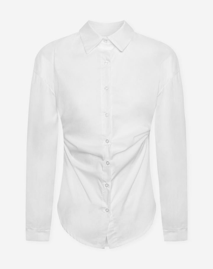 BLOUSE EN POPLINE À TAILLE ROZA BLANCHE