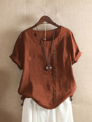 BRYNOUVELLE | Blouse Aérée avec Patte de Boutonnage Bianca