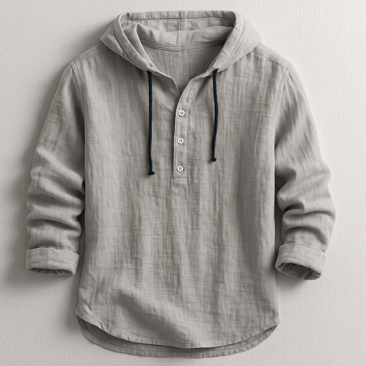 BRYNOUVELLE | HOODIE EN MÉLANGE DE LIN POUR HOMMES