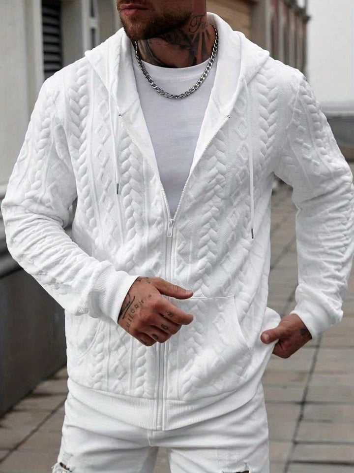 BRYNOUVELLE | SWEAT À CAPUCHE EN MAILLE GÉOMÉTRIQUE POUR HOMME