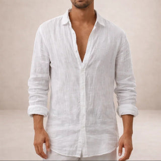 BRYNOUVELLE | Chemise en Lin à Col Ouvert pour Homme