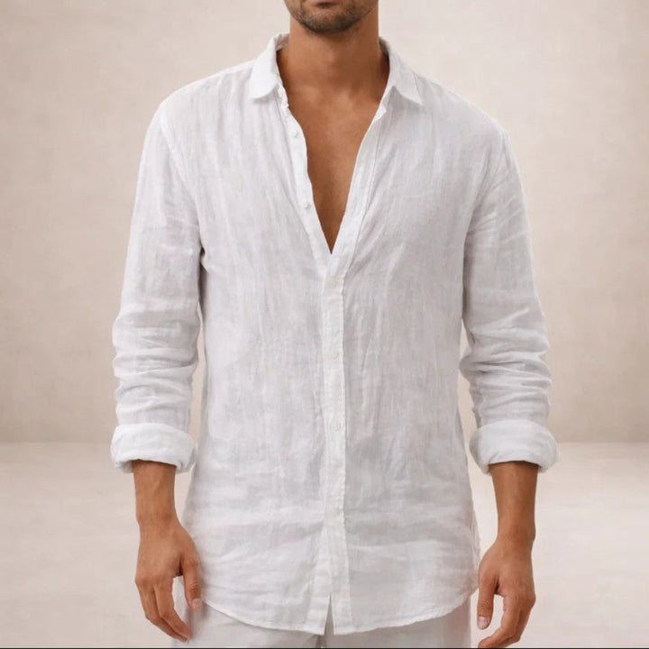 BRYNOUVELLE | Chemise en Lin à Col Ouvert pour Homme