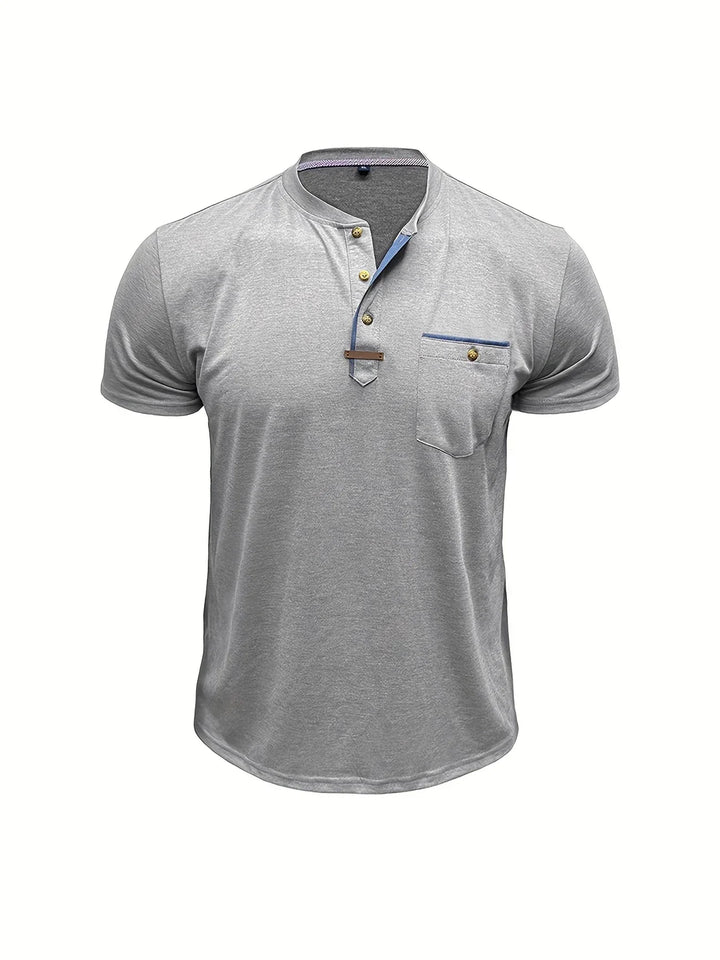 BRYNOUVELLE | T-SHIRT COL ROND ÉLÉGANT AVEC POCHE