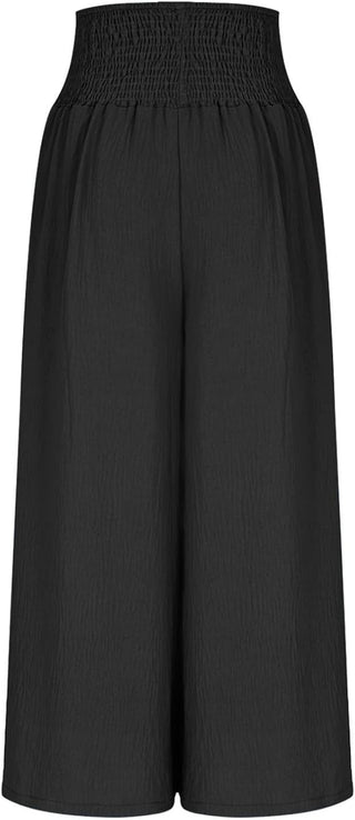 BRYNOUVELLE | Pantalon large pour femme avec taille smockée