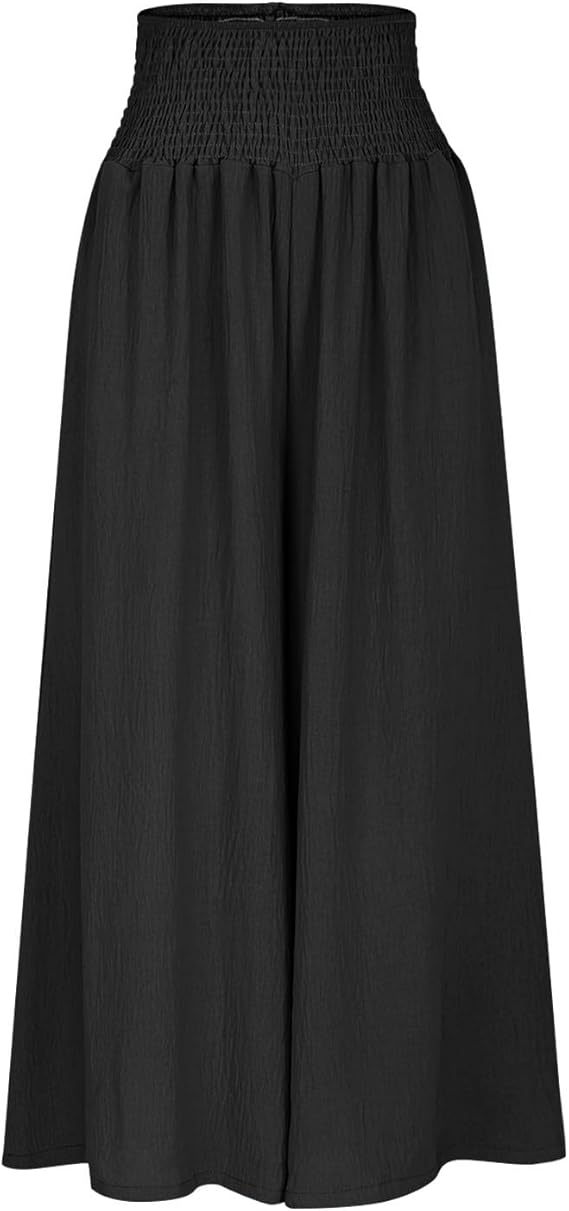 BRYNOUVELLE | Pantalon large pour femme avec taille smockée
