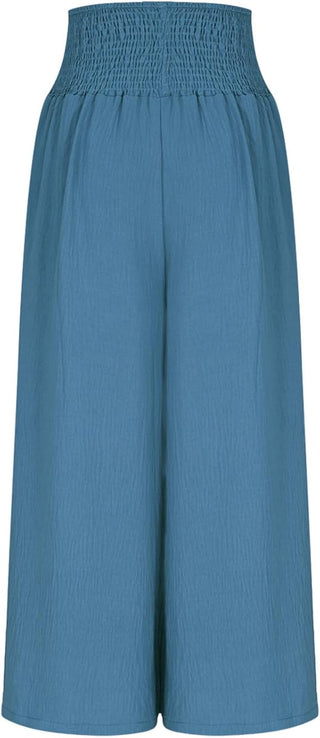 BRYNOUVELLE | Pantalon large pour femme avec taille smockée