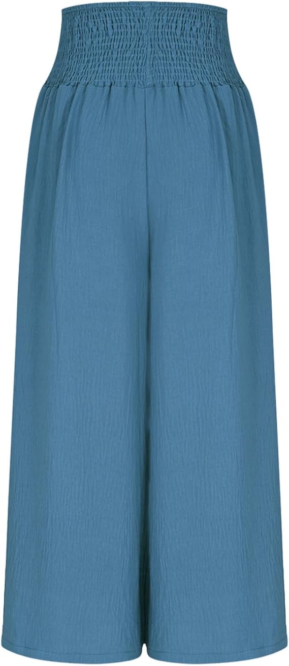 BRYNOUVELLE | Pantalon large pour femme avec taille smockée