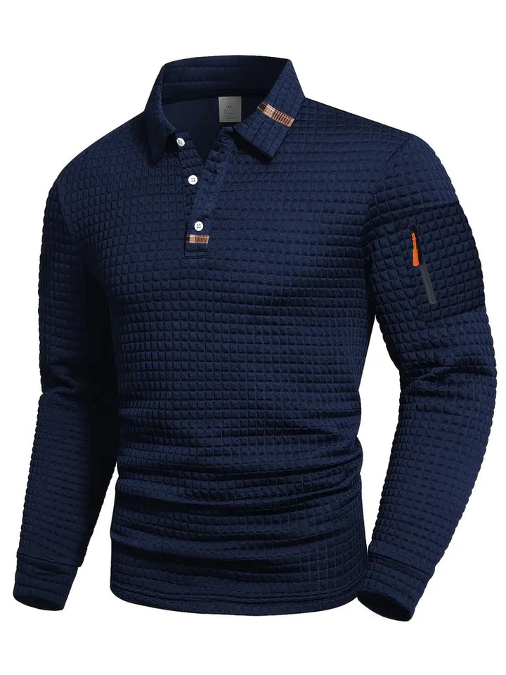 BRYNOUVELLE | Polo à Manches Longues en Tissu Texturé pour Hommes