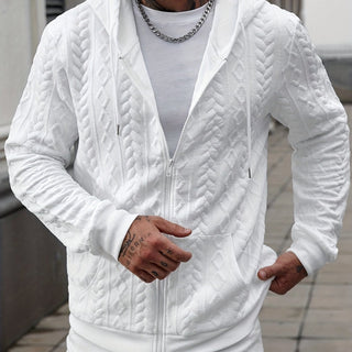 BRYNOUVELLE | SWEAT À CAPUCHE EN MAILLE GÉOMÉTRIQUE POUR HOMME