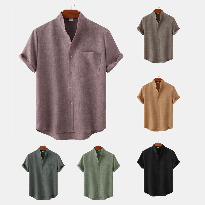 BRYNOUVELLE | CHEMISE EN COTON UNIE AVEC BOUTONS