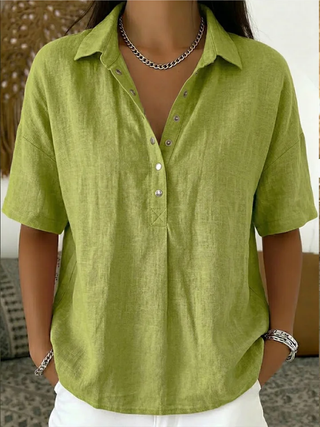 BRYNOUVELLE | Blouse avec Col et Détails Boutonnés Willow