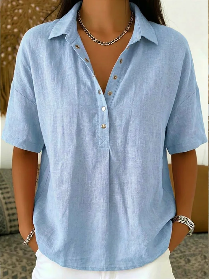 BRYNOUVELLE | Blouse avec Col et Détails Boutonnés Willow