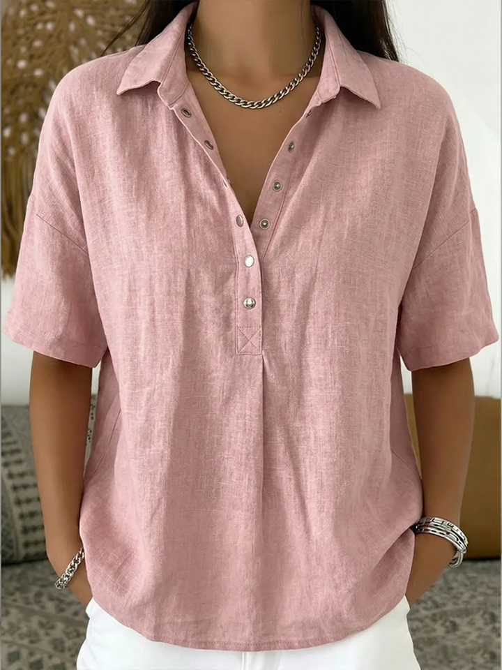 BRYNOUVELLE | Blouse avec Col et Détails Boutonnés Willow