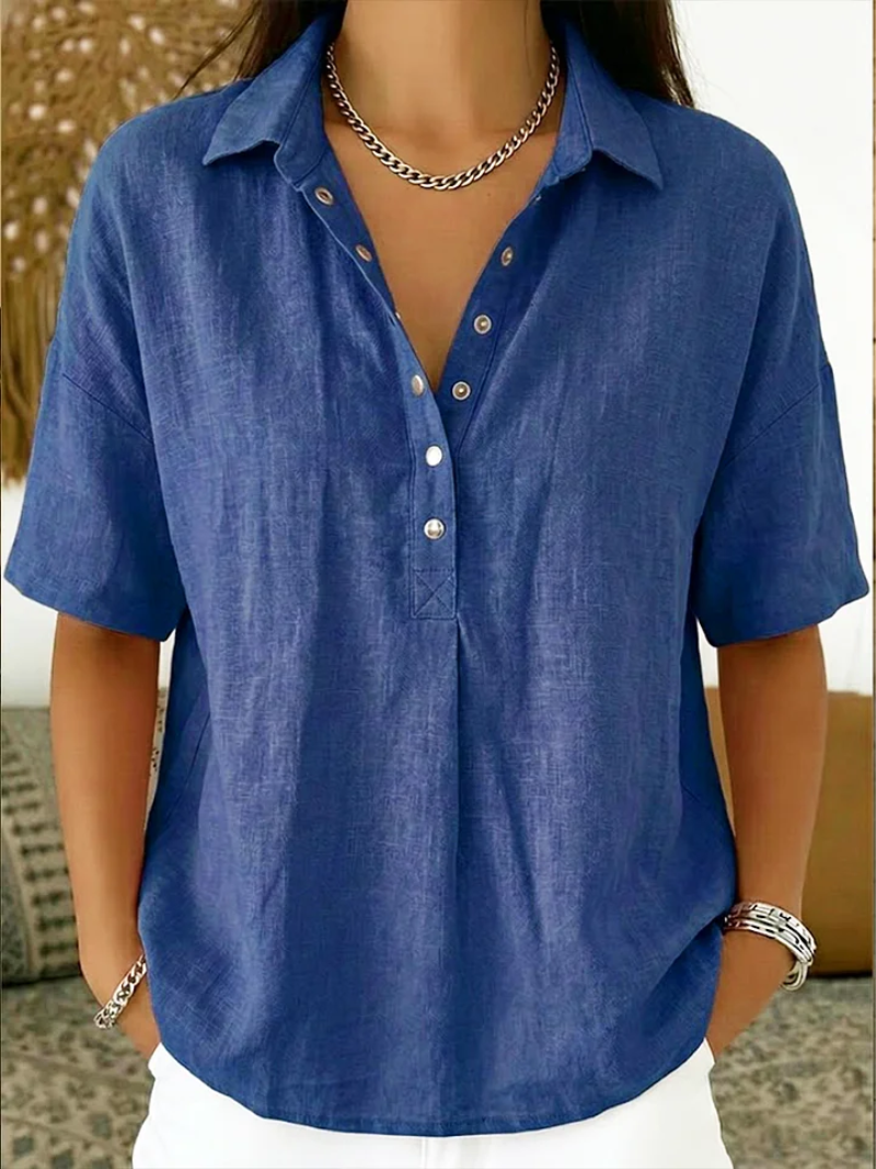 BRYNOUVELLE | Blouse avec Col et Détails Boutonnés Willow