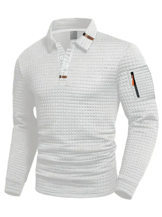 BRYNOUVELLE | Polo à Manches Longues en Tissu Texturé pour Hommes