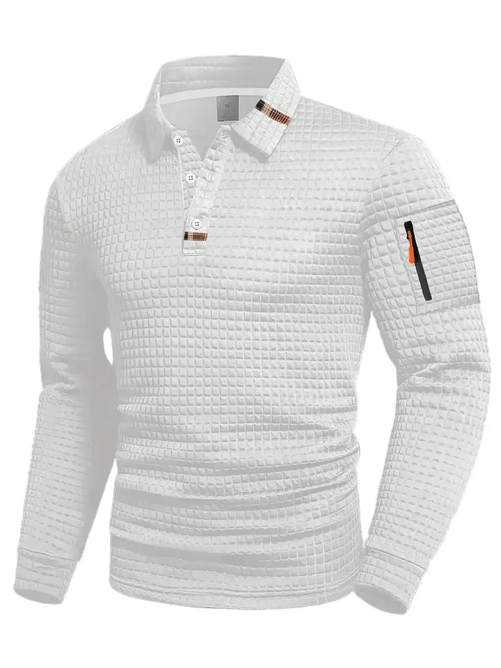 BRYNOUVELLE | Polo à Manches Longues en Tissu Texturé pour Hommes