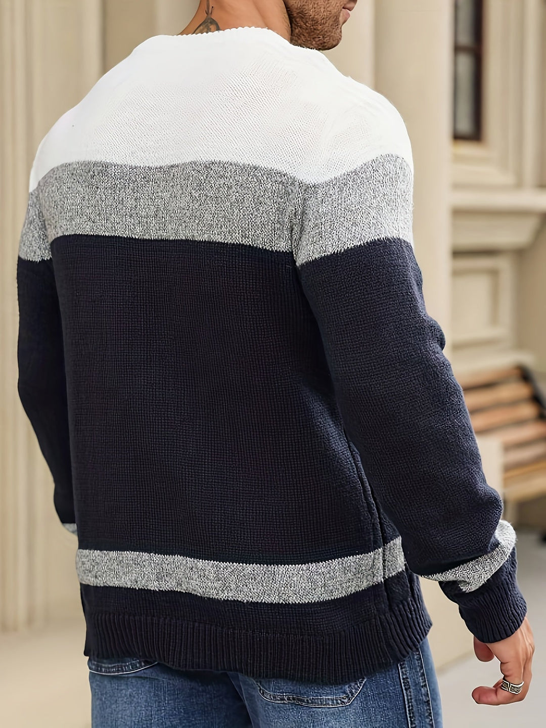 BRYNOUVELLE | Pull en Maille Color Block pour Hommes