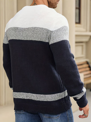 BRYNOUVELLE | Pull en Maille Color Block pour Hommes