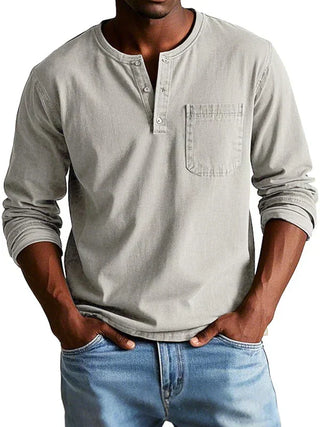 BRYNOUVELLE | Chemise Henley à Manches Longues pour Hommes