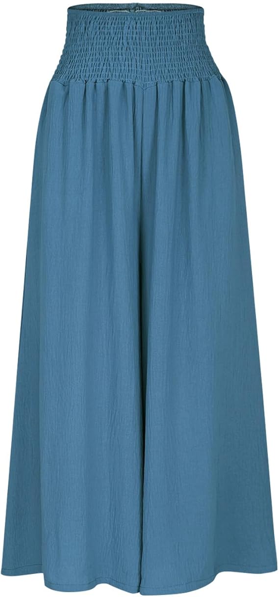 BRYNOUVELLE | Pantalon large pour femme avec taille smockée