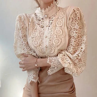 BRYNOUVELLE | Chemise à manches longues avec dentelle et détails Tove