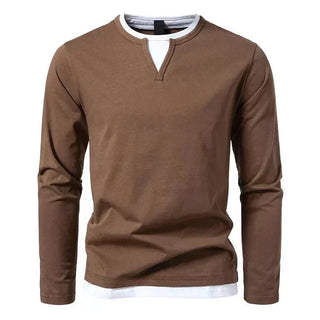 Alwin™ | T-shirt à manches longues en coton peigné premium