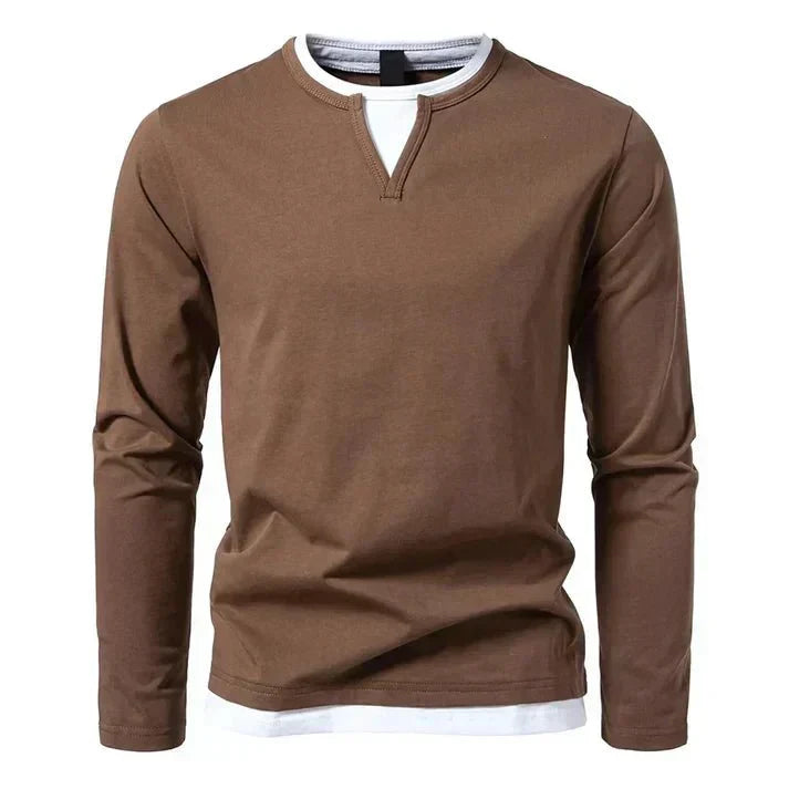 Alwin™ | T-shirt à manches longues en coton peigné premium