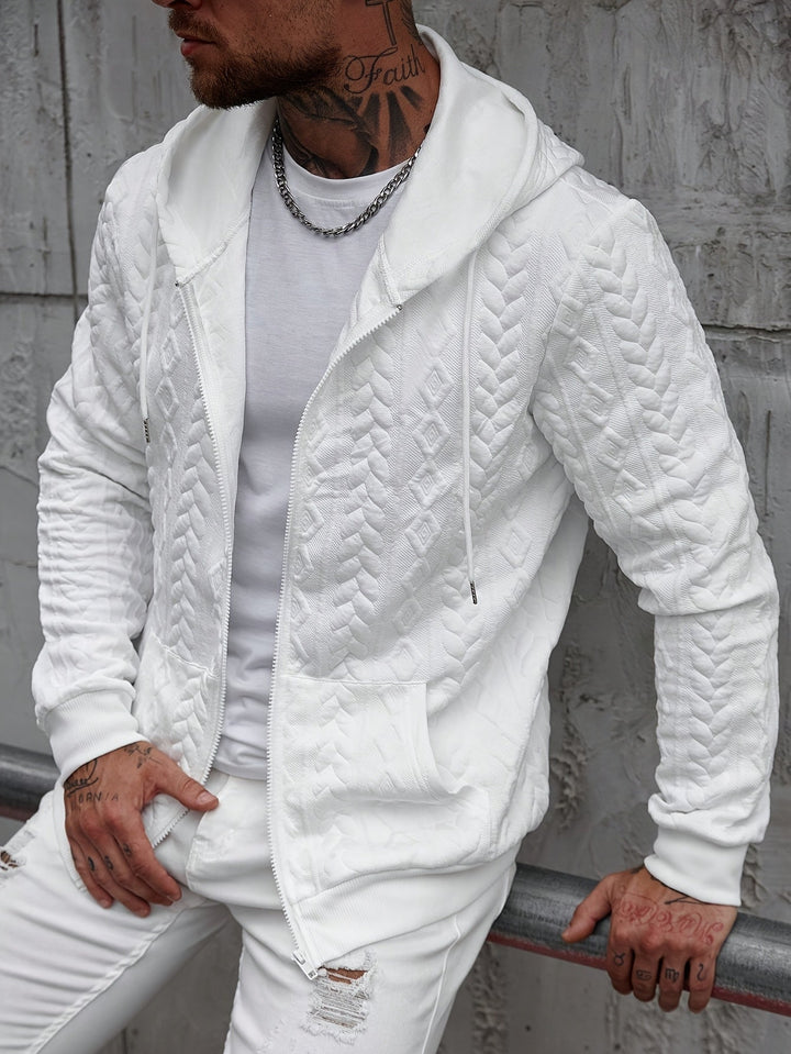 BRYNOUVELLE | SWEAT À CAPUCHE EN MAILLE GÉOMÉTRIQUE POUR HOMME