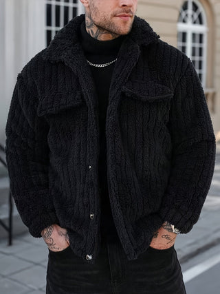 BRYNOUVELLE | VESTE EN MAILLE À RAYURES POUR HOMMES