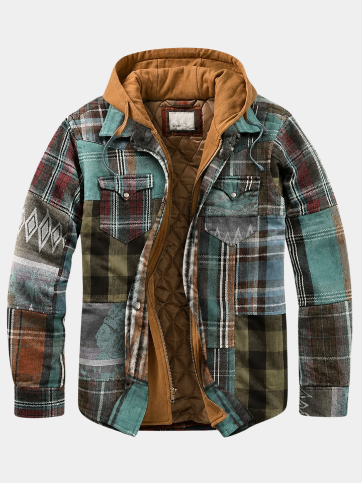 BRYNOUVELLE | VESTE À CARREAUX EN PATCHWORK POUR HOMMES