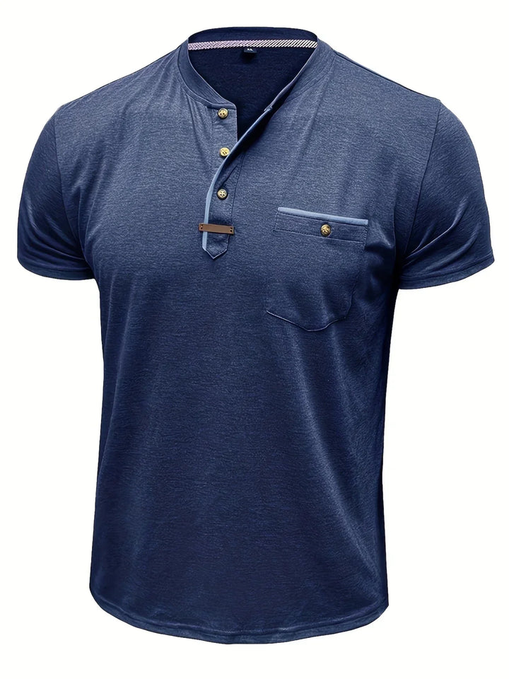 BRYNOUVELLE | T-SHIRT COL ROND ÉLÉGANT AVEC POCHE