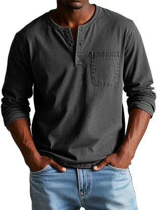 BRYNOUVELLE | Chemise Henley à Manches Longues pour Hommes