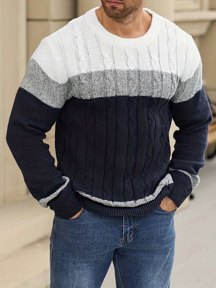 BRYNOUVELLE | Pull en Maille Color Block pour Hommes