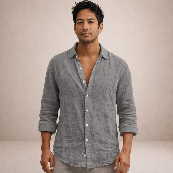 BRYNOUVELLE | Chemise en Lin à Col Ouvert pour Homme