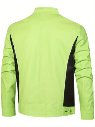 BRYNOUVELLE | VESTE EN PU À FERMETURE ÉCLAIR POUR HOMMES