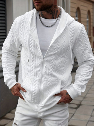 BRYNOUVELLE | SWEAT À CAPUCHE EN MAILLE GÉOMÉTRIQUE POUR HOMME