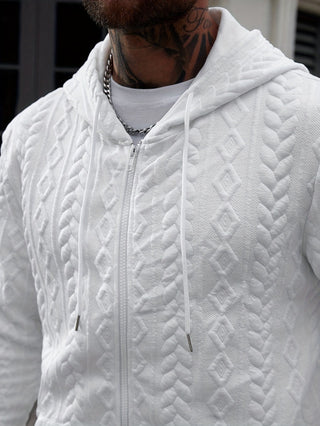 BRYNOUVELLE | SWEAT À CAPUCHE EN MAILLE GÉOMÉTRIQUE POUR HOMME