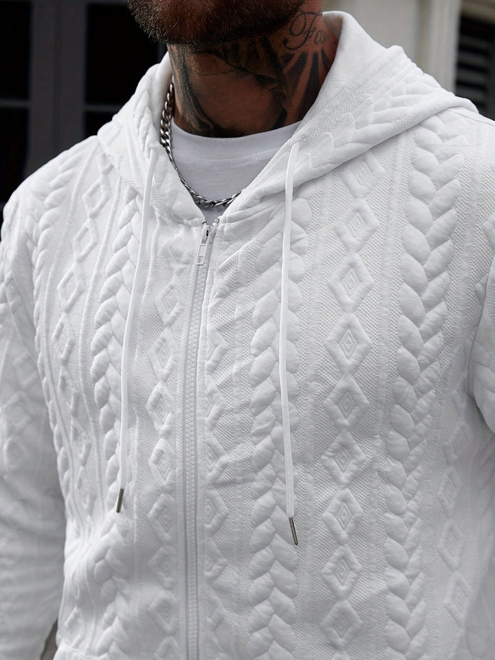 BRYNOUVELLE | SWEAT À CAPUCHE EN MAILLE GÉOMÉTRIQUE POUR HOMME