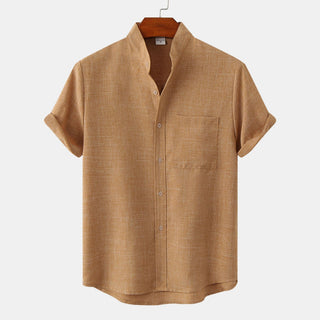 BRYNOUVELLE | CHEMISE EN COTON UNIE AVEC BOUTONS