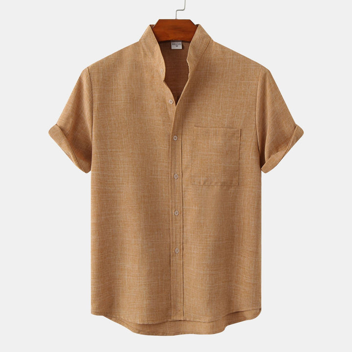 BRYNOUVELLE | CHEMISE EN COTON UNIE AVEC BOUTONS