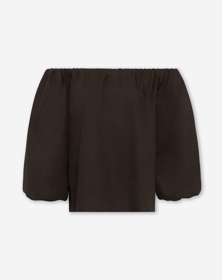 HAUT À MANCHES GONFLÉES DÉCOLLETÉ