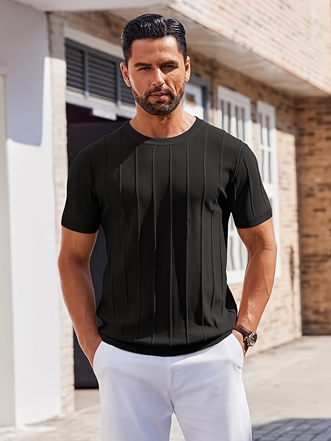 BRYNOUVELLE | CHEMISE EN MAILLE DE COTON POUR HOMME