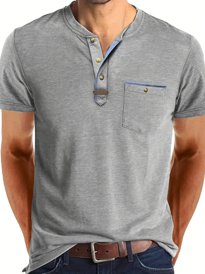BRYNOUVELLE | T-SHIRT COL ROND ÉLÉGANT AVEC POCHE
