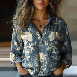BRYNOUVELLE | Blouse à Imprimé Floral Rétro Nanna