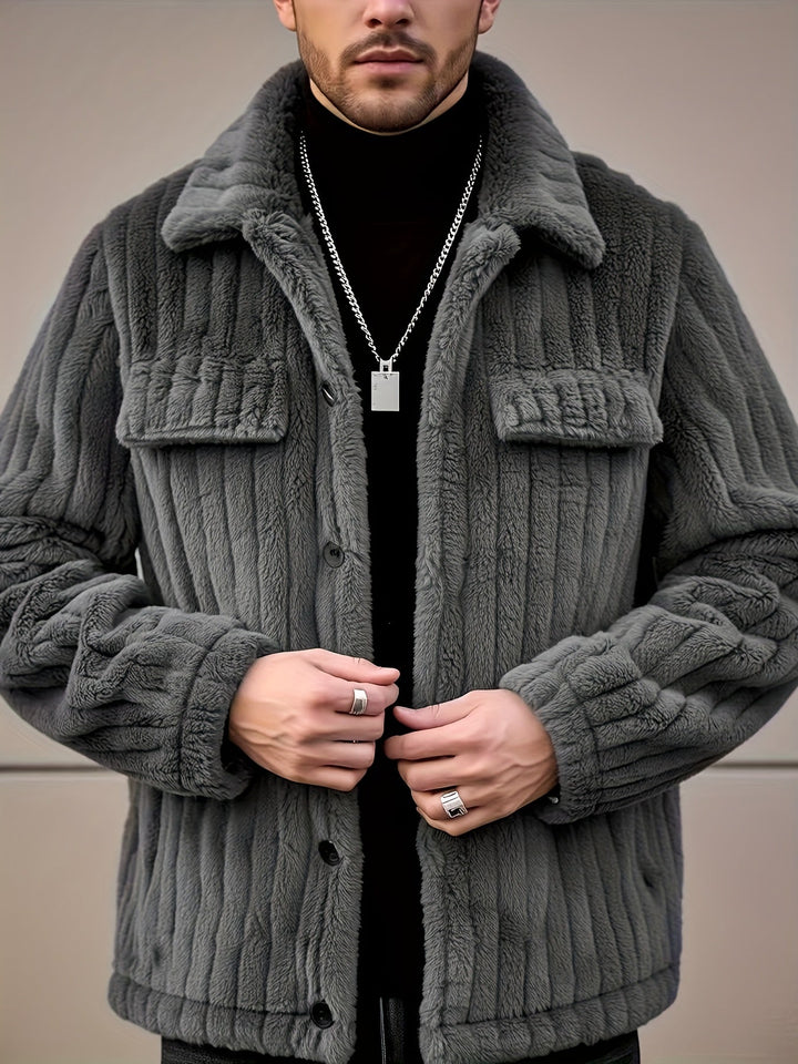 BRYNOUVELLE | VESTE EN MAILLE À RAYURES POUR HOMMES