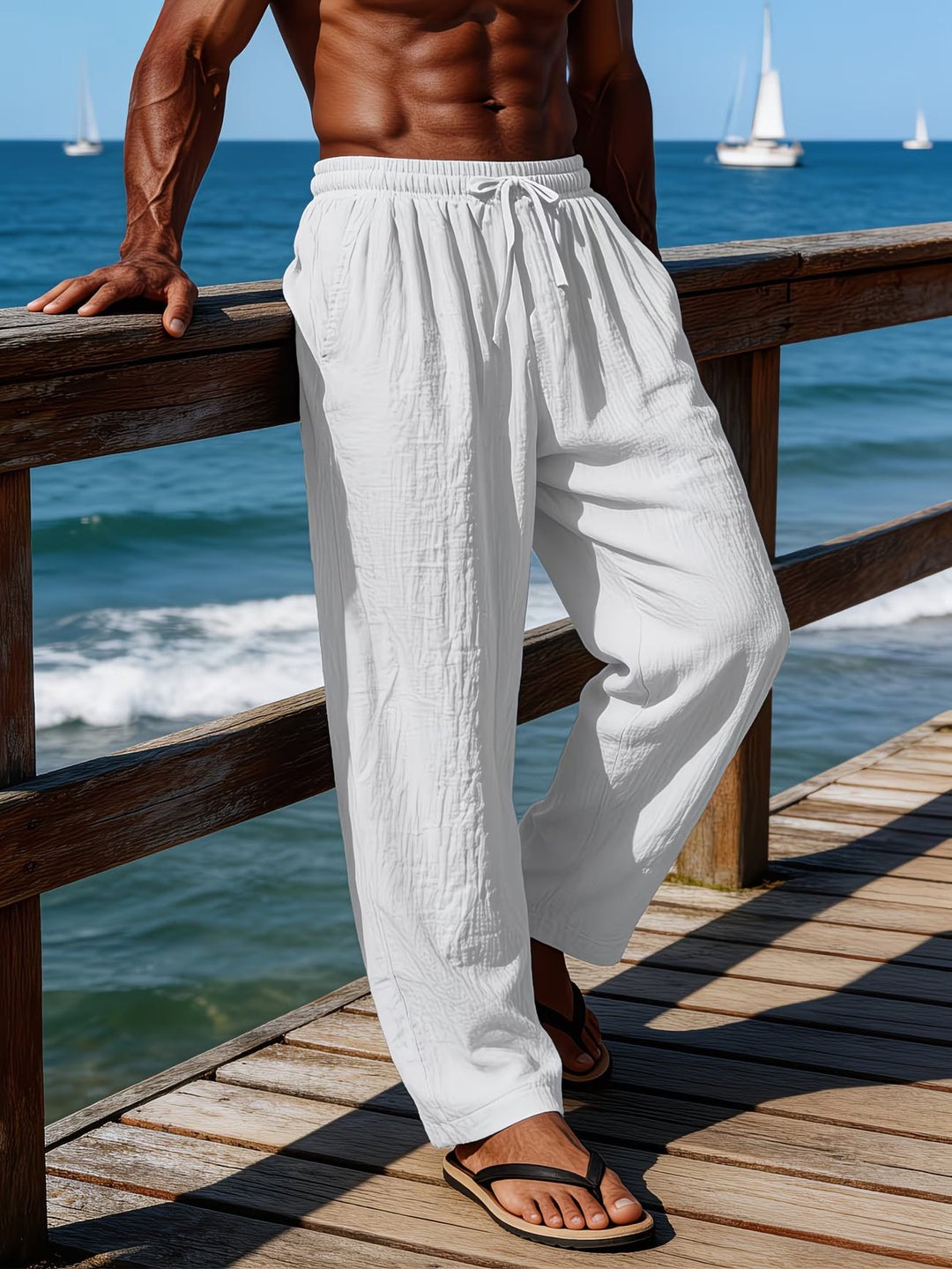 BRYNOUVELLE | SHORT EN LIN À CORDON POUR HOMMES