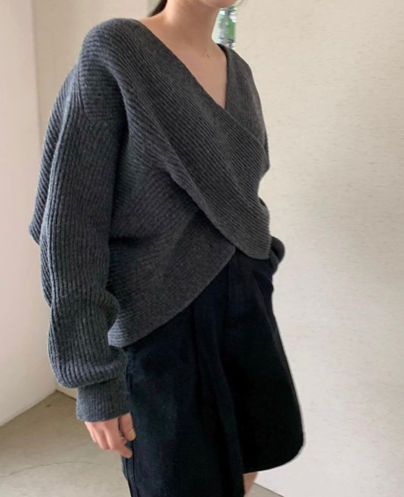 Pull chic en maille croisée Ninon